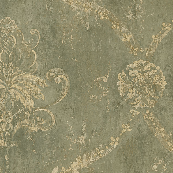 Patton Wallcoverings CH22568 Manor House Regal Damask Wallpaper